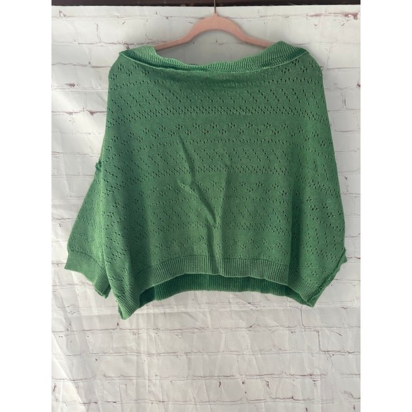 Free People Sand Castle Crop Sweater Deep Pacific Jungle Green M NWT - Picture 3 of 11